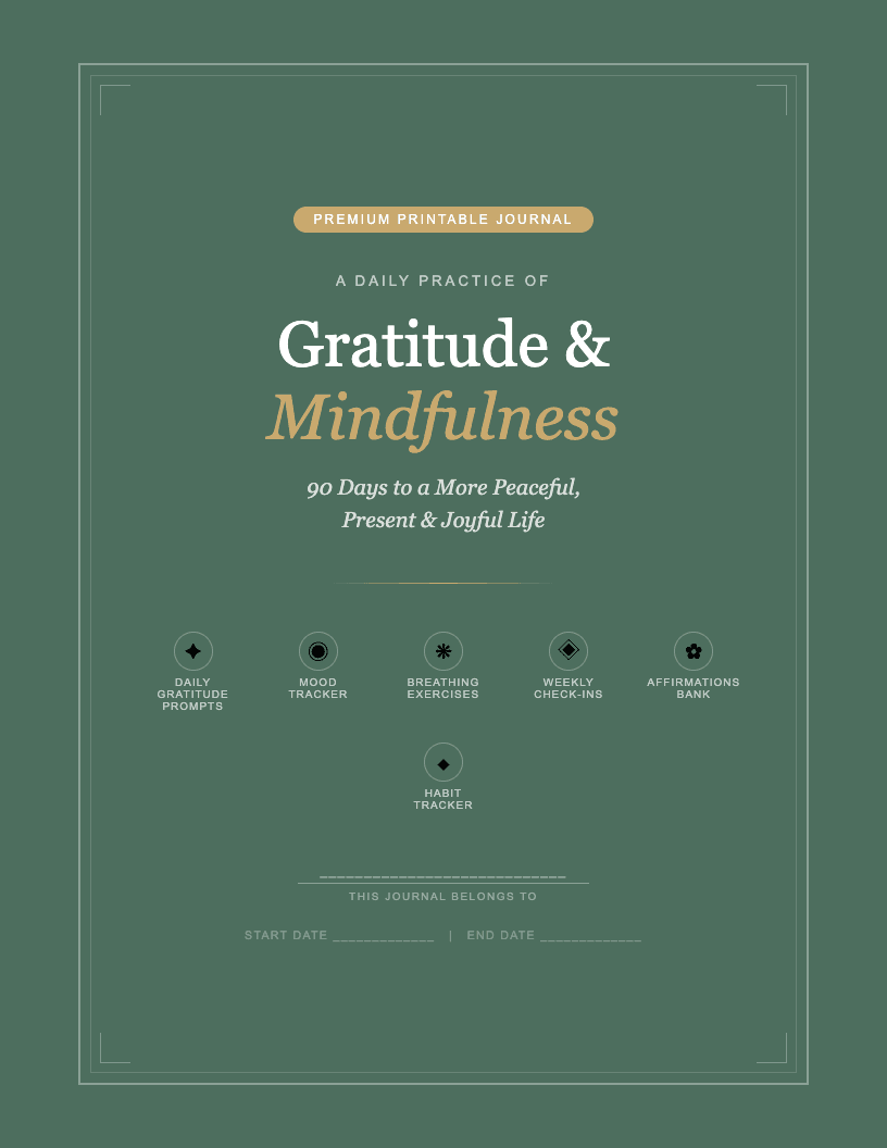 90-Day Gratitude & Mindfulness Journal — view 1
